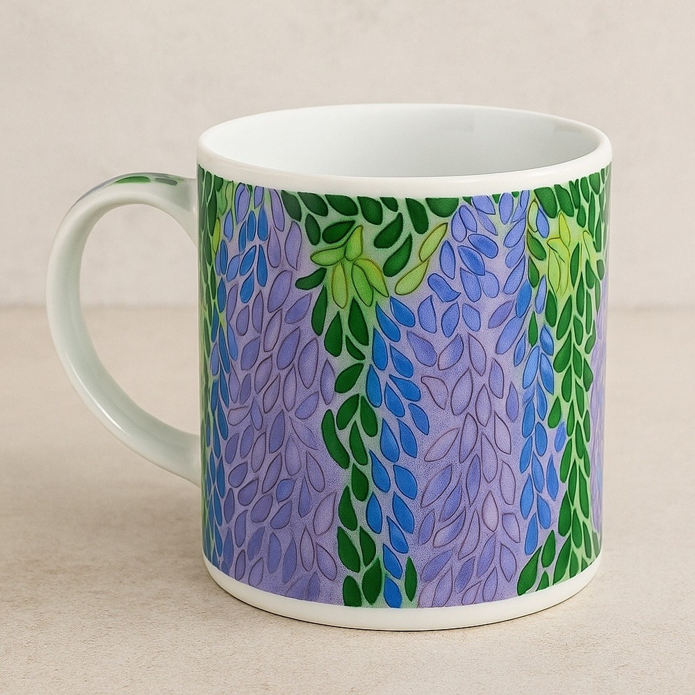 Gallo Design Villeroy & Boch Wisteria Floral Mug Germany Purple Green Coffee Cup